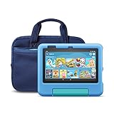Fire 7 Kids-Tablet (16 GB, blau) + NuPro Hülle mit Reißverschluss (Marineblau/Blau)