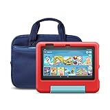 Fire 7 Kids-Tablet (16 GB, rot) + NuPro Hülle mit Reißverschluss (Marineblau/Blau)