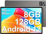 jumper Tablet 10 Zoll, 8 GB RAM 128 GB ROM, Android 12 Tablet, T616 Octa-Core, Dual SIM, 4G LTE, 5G/2.4G…