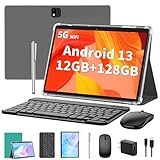 Android Tablet mit Tastatur, Android 13 Tablet, 12 GB+128 GB, 1 TB Erweiterung, 2 in 1 Tablet, 10 Zoll…
