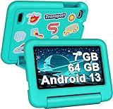 SEBBE Kinder Tablet 7 Zoll Android 13 Kids Tablet Kinder mit WiFi Quad Core 7GB RAM 64GB ROM Kindgerechte…