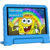 JUSYEA Kindersicherung, Lernspiele für Kinder, EVA-Gehäuse, Blau Tablet (7", 32 GB, Android 11, 128…