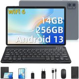 DUODUOGO Tablet (10", 256 GB, Android 13, Gaming tablet android 13 octa core kamera mit tastatur und…